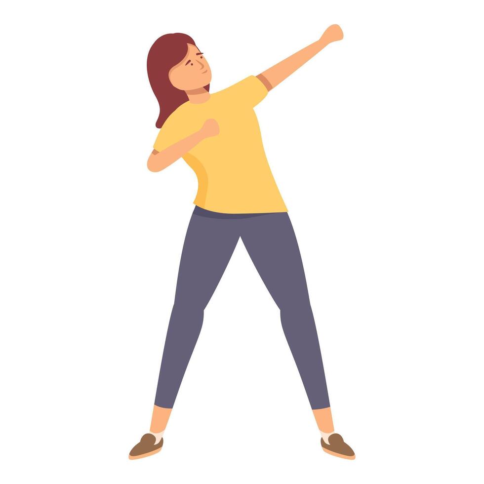 Zumba hands move icon cartoon . Moving lesson vector