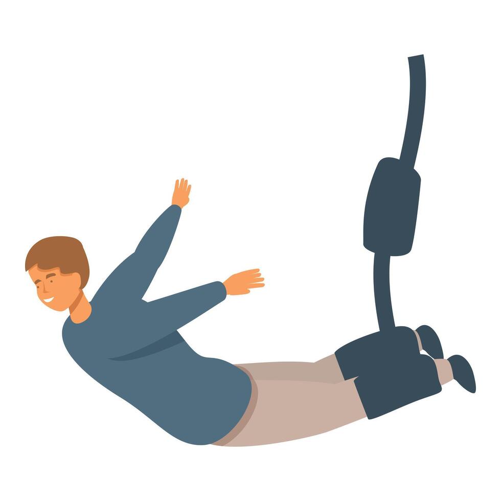 Bungee jumping icon cartoon . Extreme fall vector
