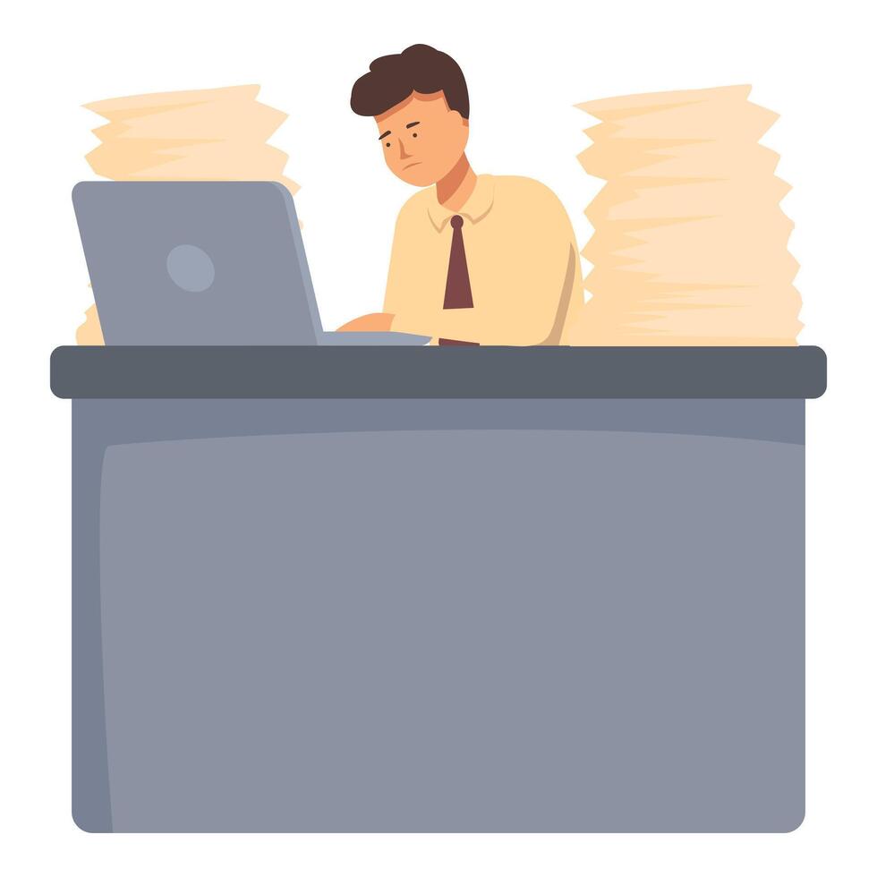 Full time paper work icon cartoon . Design labor vector