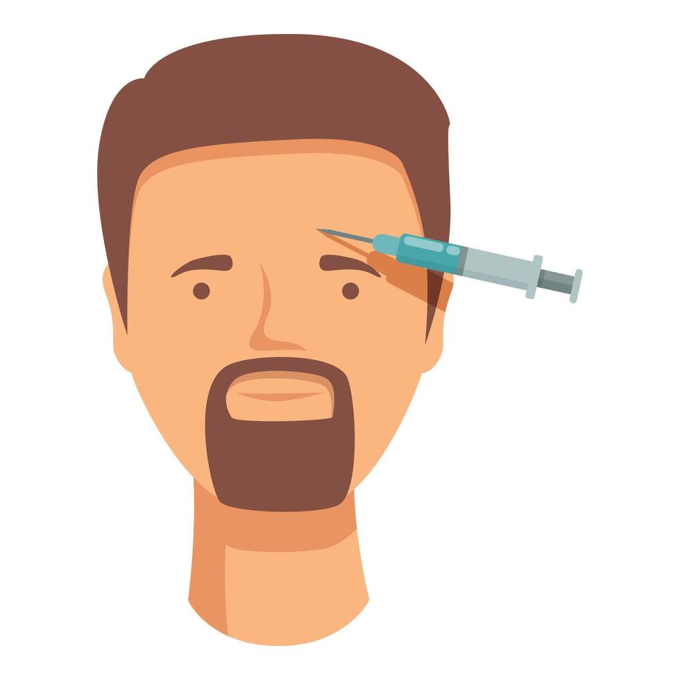 Healthcare botox injection face icon cartoon . Clinical shot vector