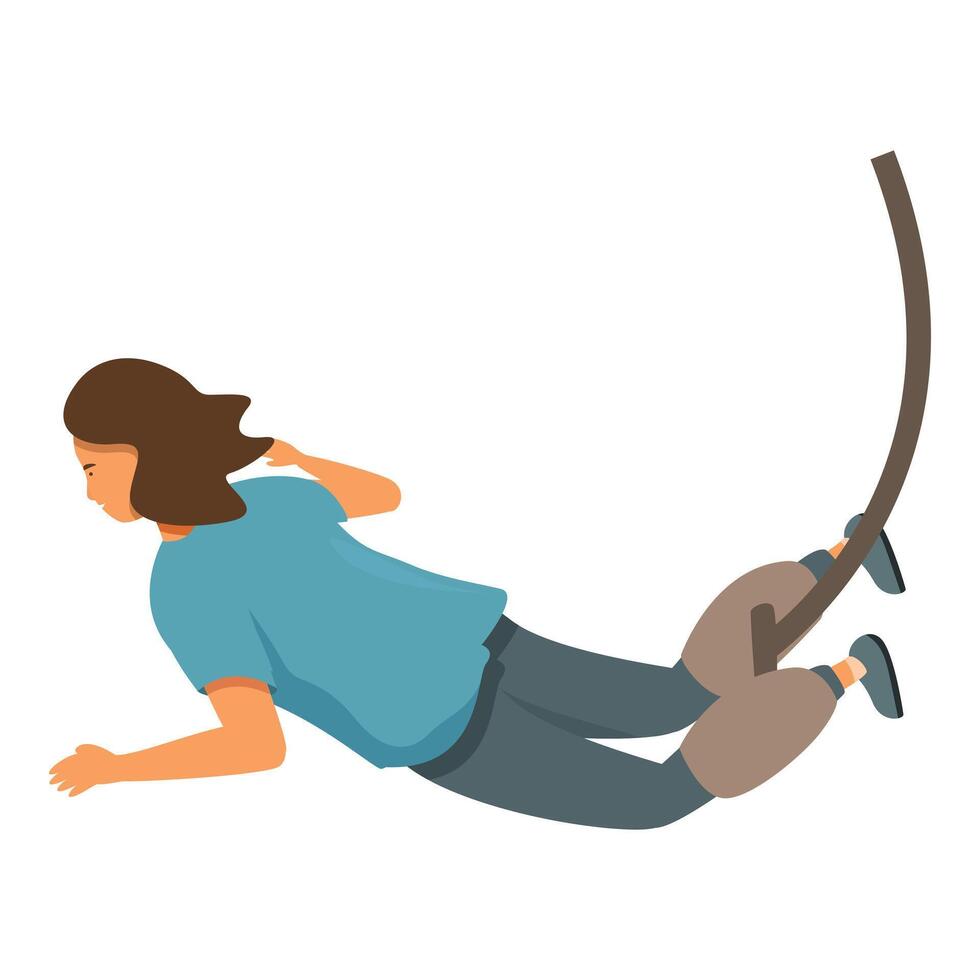 Fear free fall jump icon cartoon . Active person vector