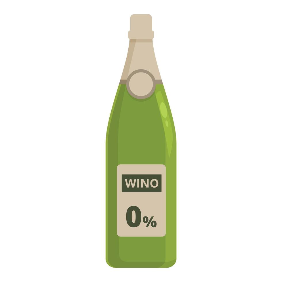 Wine bottle icon cartoon . Non alcoholic drink vector