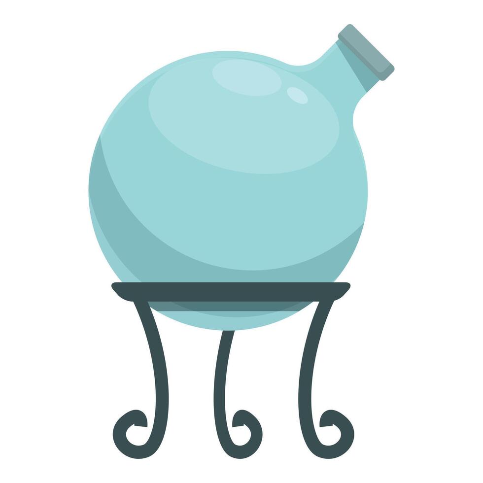 Empty glass potion icon cartoon . Alchemist pot vector