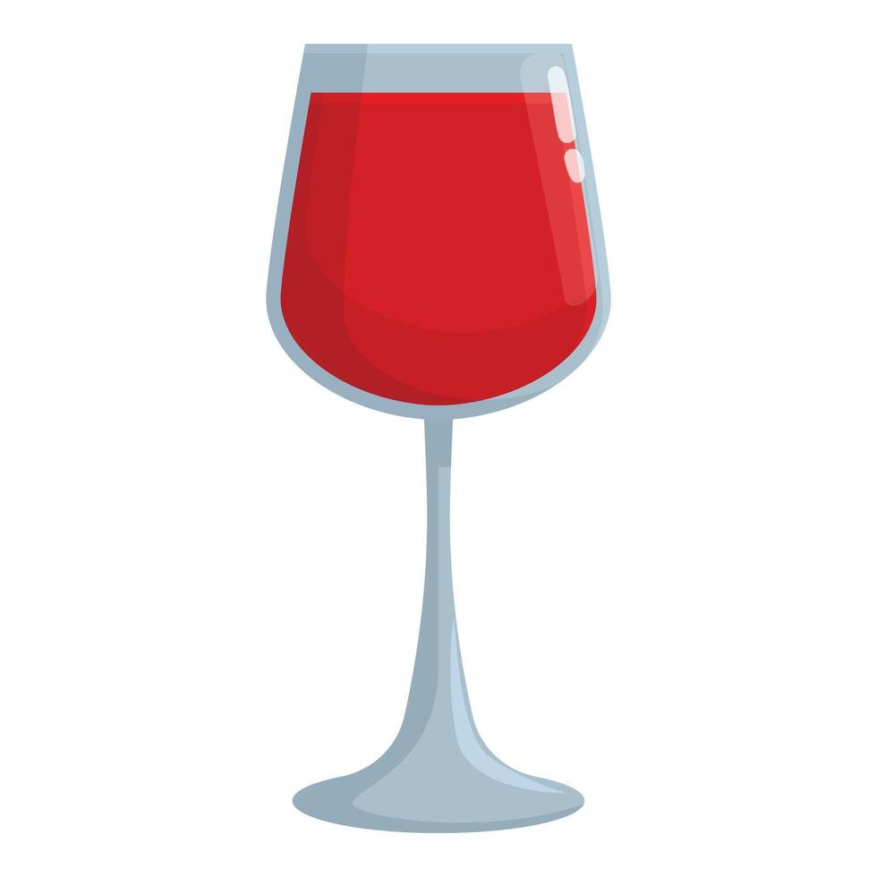 Full glass of wine icon cartoon . Non alcoholic drink vector