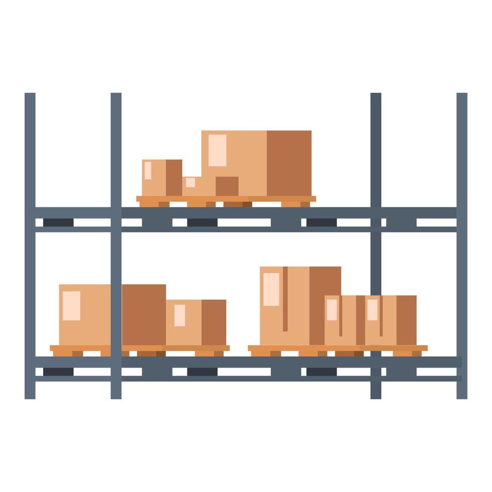 Wholesale store metal racks icon cartoon . Shop retail vector