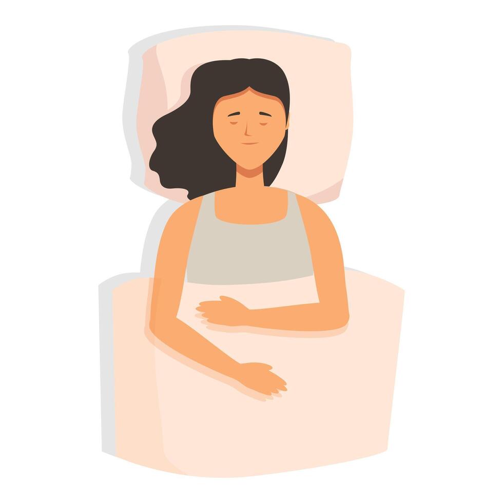 Resting female icon cartoon . Room resting sleep vector