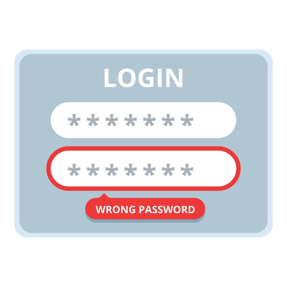 Login password error icon cartoon . Safety error vector