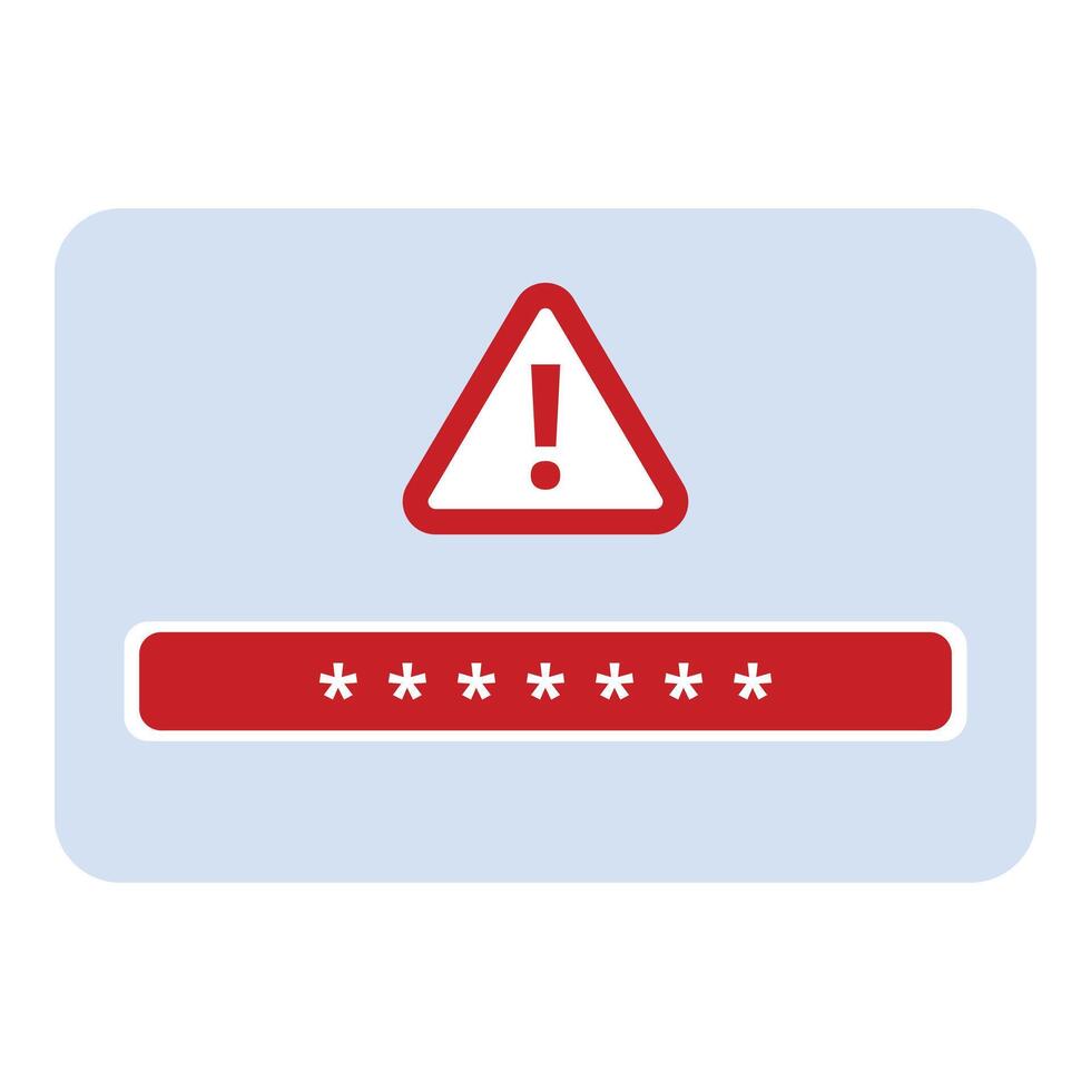 Wrong password alert error icon cartoon . User modern account vector