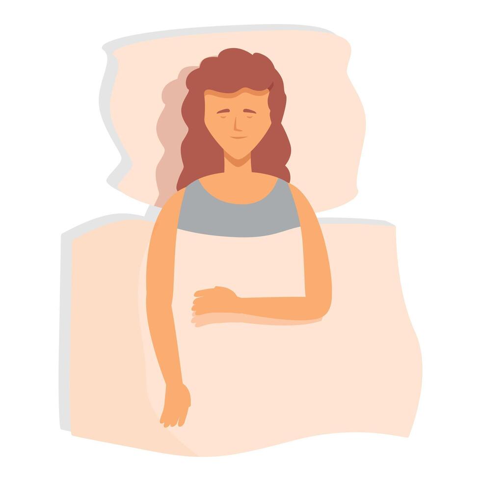 Cute girl dreaming icon cartoon . Serene sleep vector