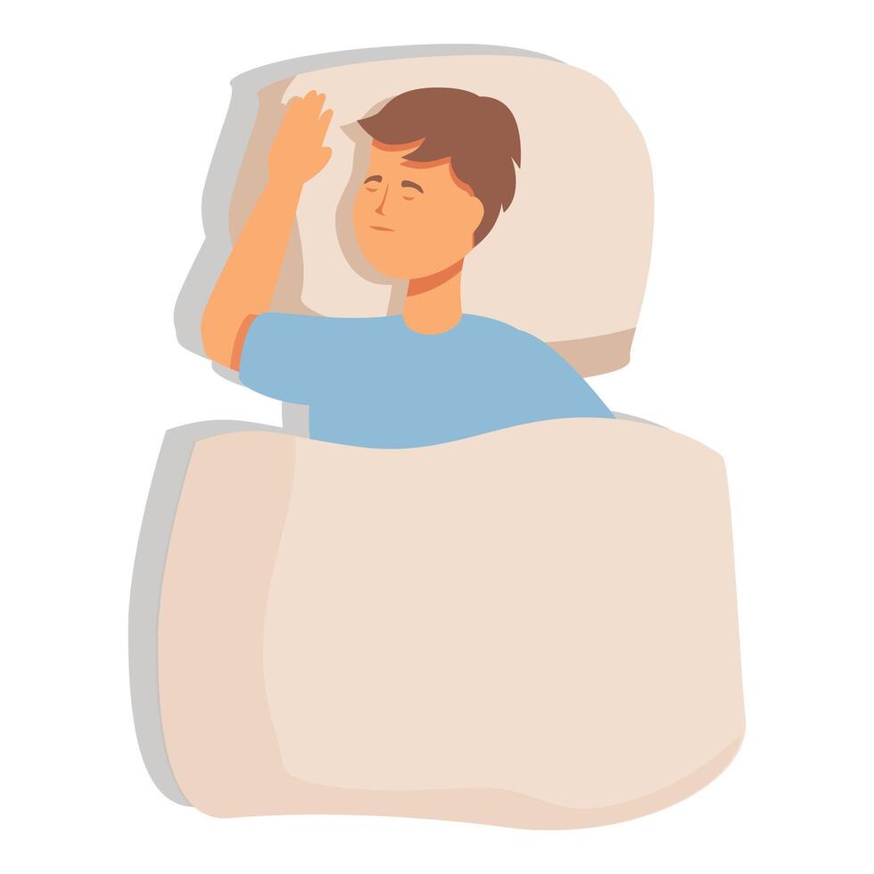Cue boy sleeping icon cartoon . Resting sleep vector