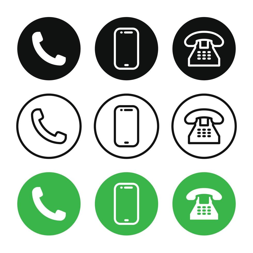 Phone icon set.Contact us symbol. Cell phone pictogram. illustration vector