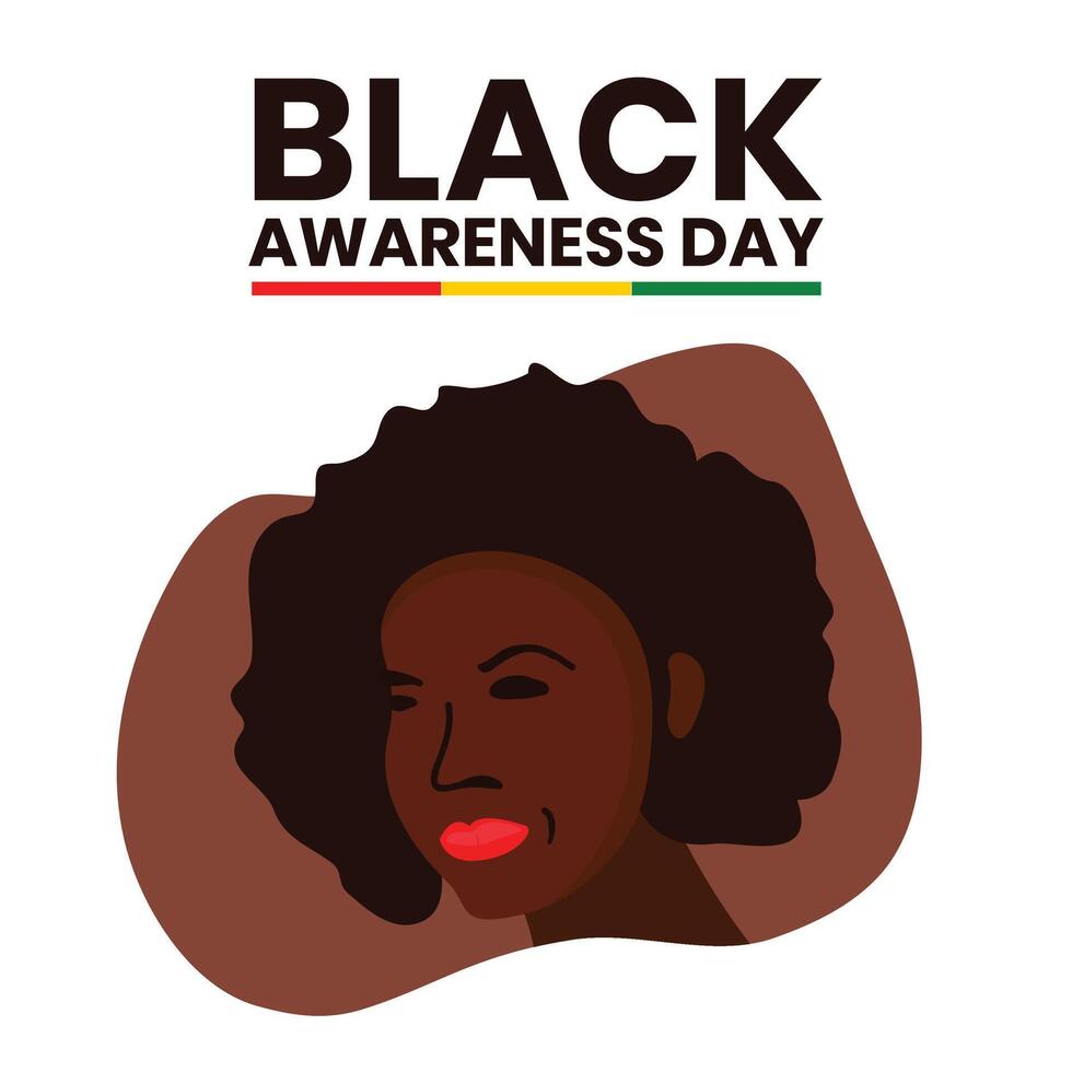 Flat design black awareness day greeting poster. illustration vector