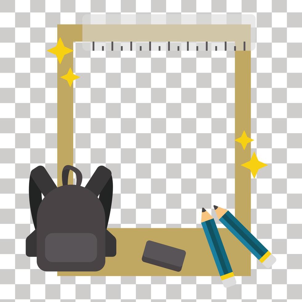 Photocall school frame hand drawn . illustration vector