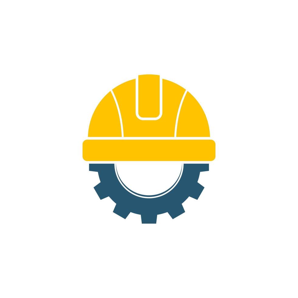 Helmet construction gear logo vector