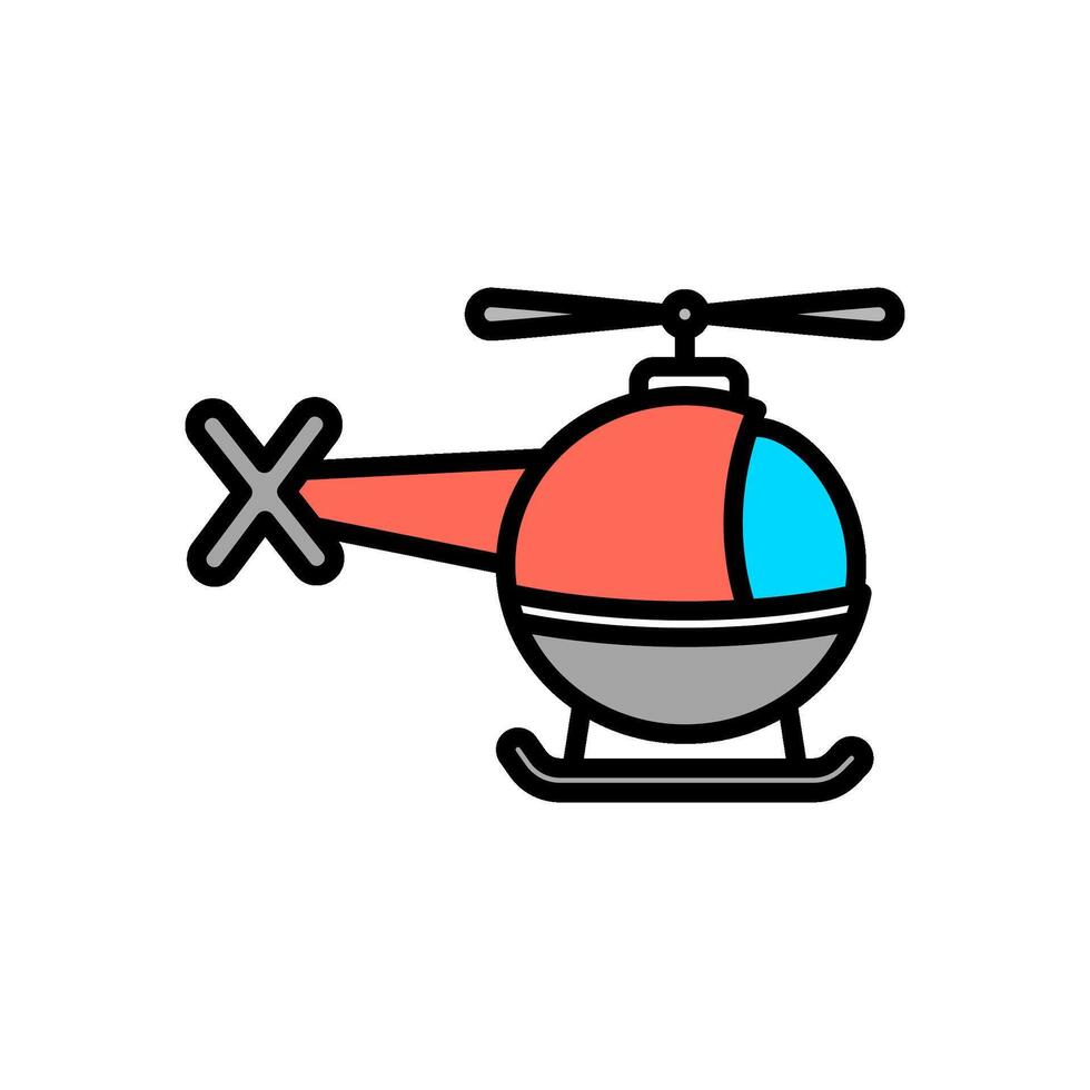 colored line icon of helicopter, isolated background vector