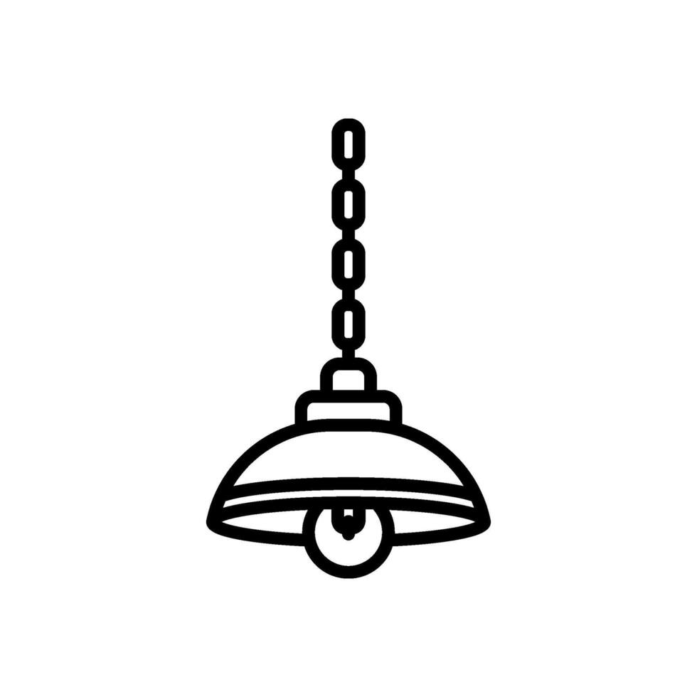hanging lamp line icon, isolated background vector
