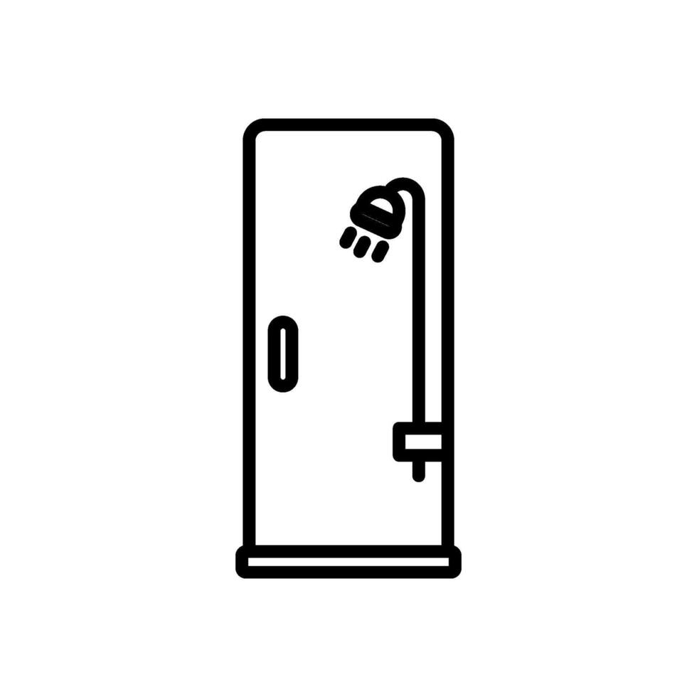 shower room line icon, isolated background vector
