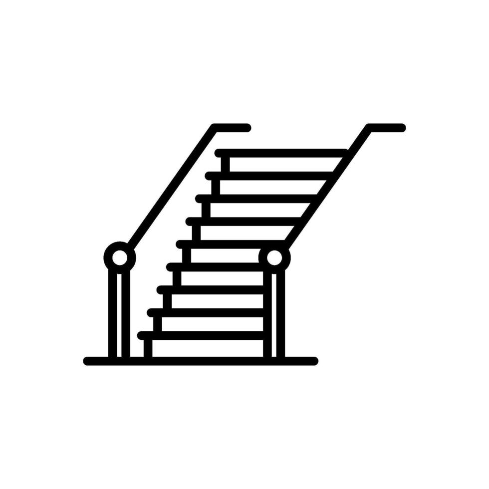 stairs line icon, isolated background vector