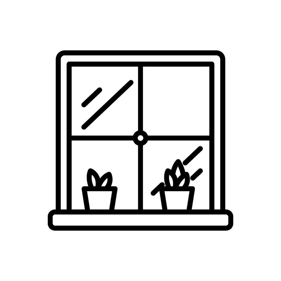 window line icon, isolated background vector