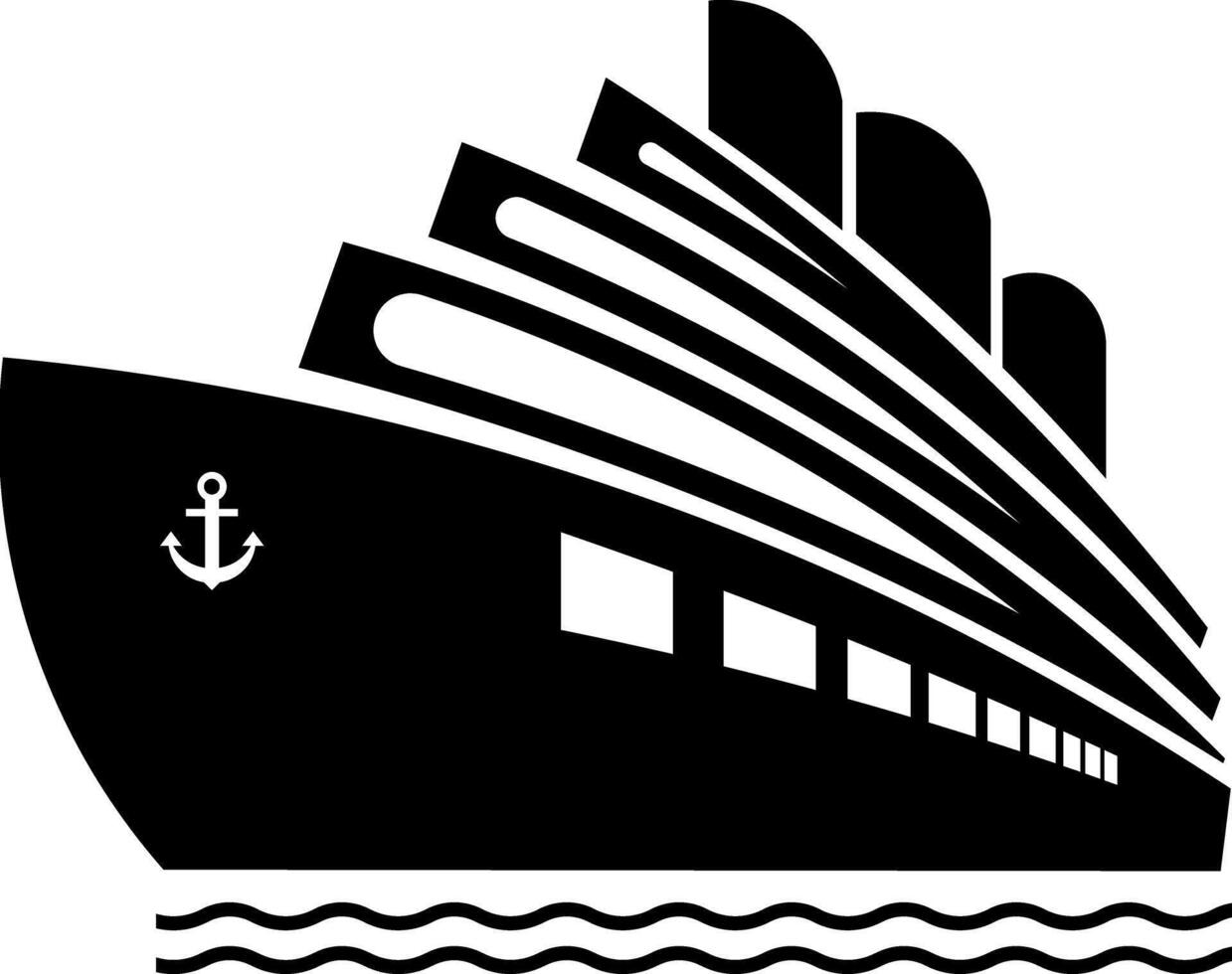 Ship icon silhouette illustration cruise ship vector