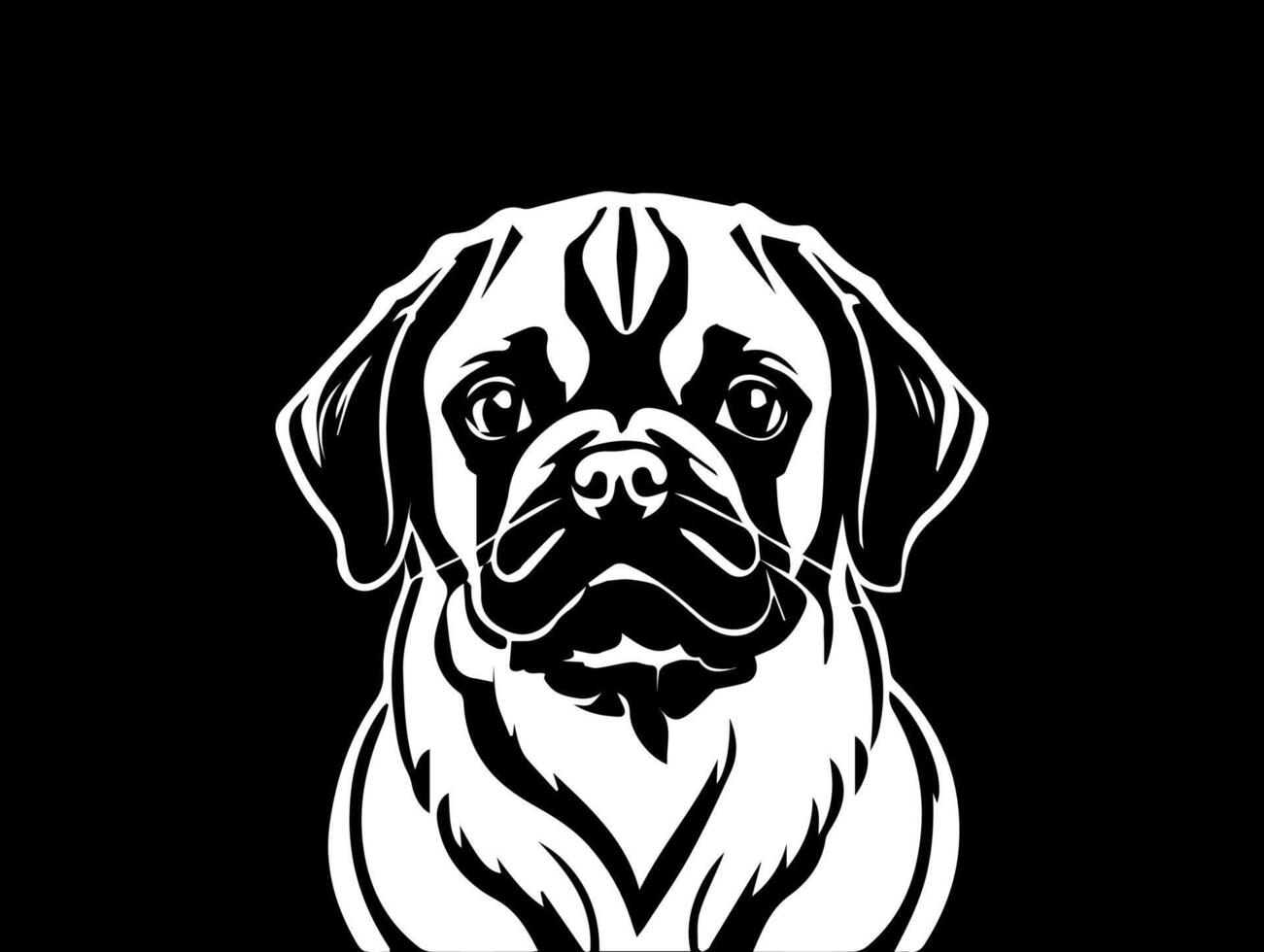 Dog face drawing Dog drawing Pug art vector