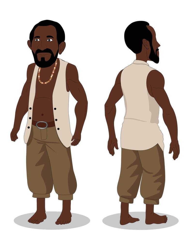 African men illustration cartoon character design vector