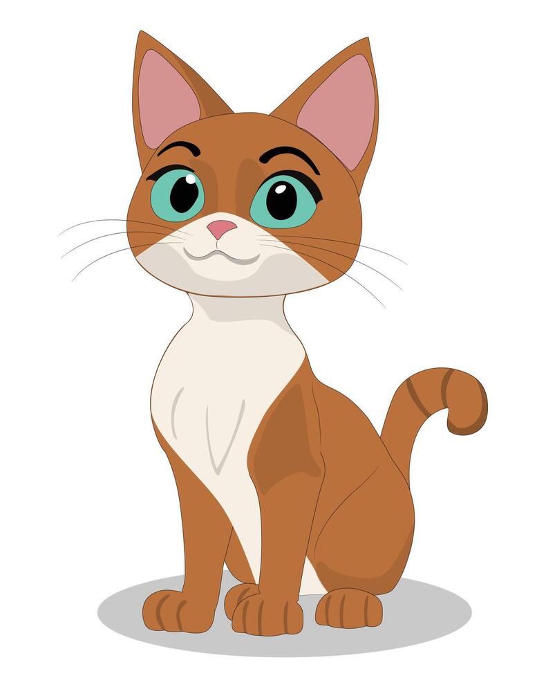 A cute cat looking at camera illustration vector