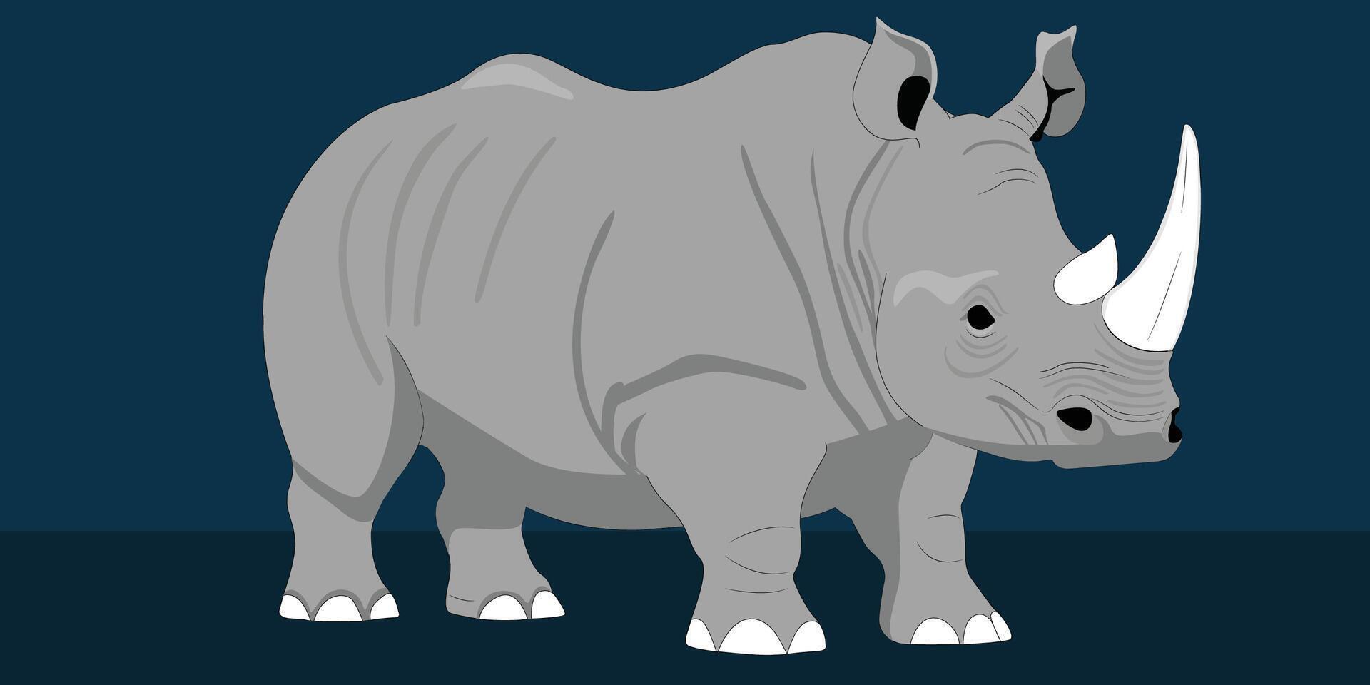 Rhinoceros illustration cartoon character de4sign vector