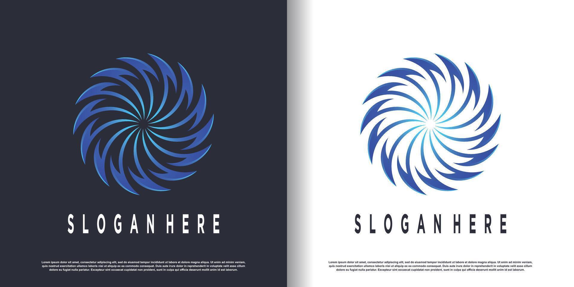 Vortex logo design with creative abstract concept Premium vector