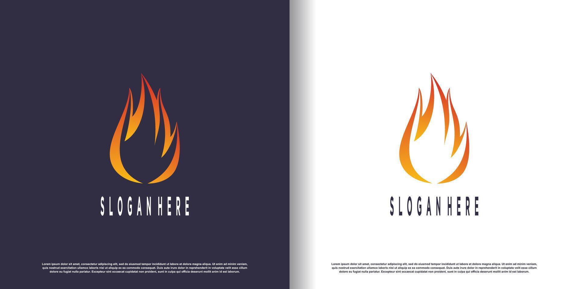 Fire logo design with creative abstract concept Premium vector