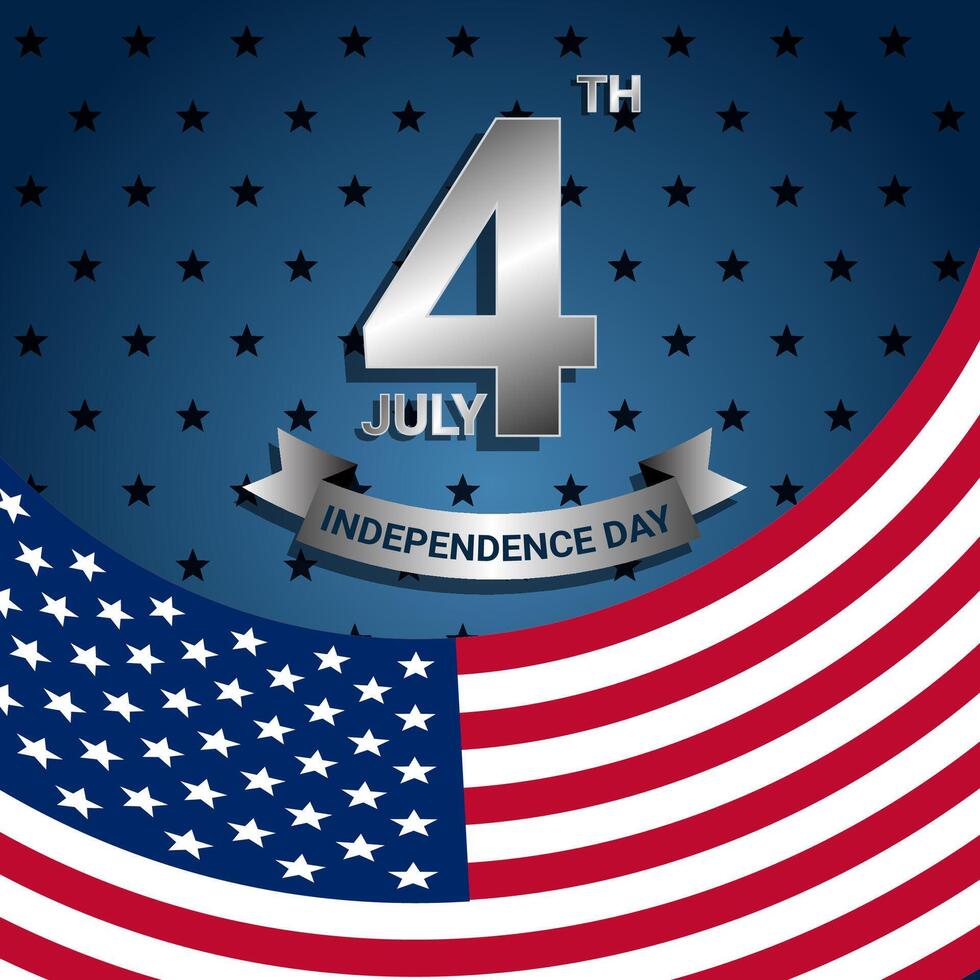 American Flag for Independence Day of USA vector