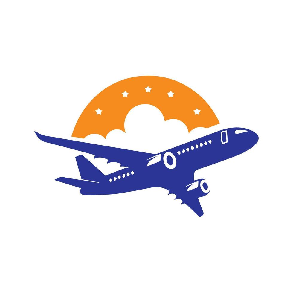 airplane logo template, airplane logo elements, airplane logo icon vector