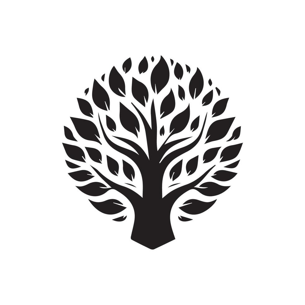tree logo template, tree logo element, tree logo illustration vector