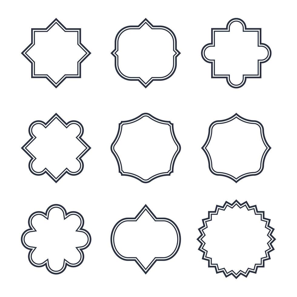 Dark Grey Isolated Geometrical Frames set vector