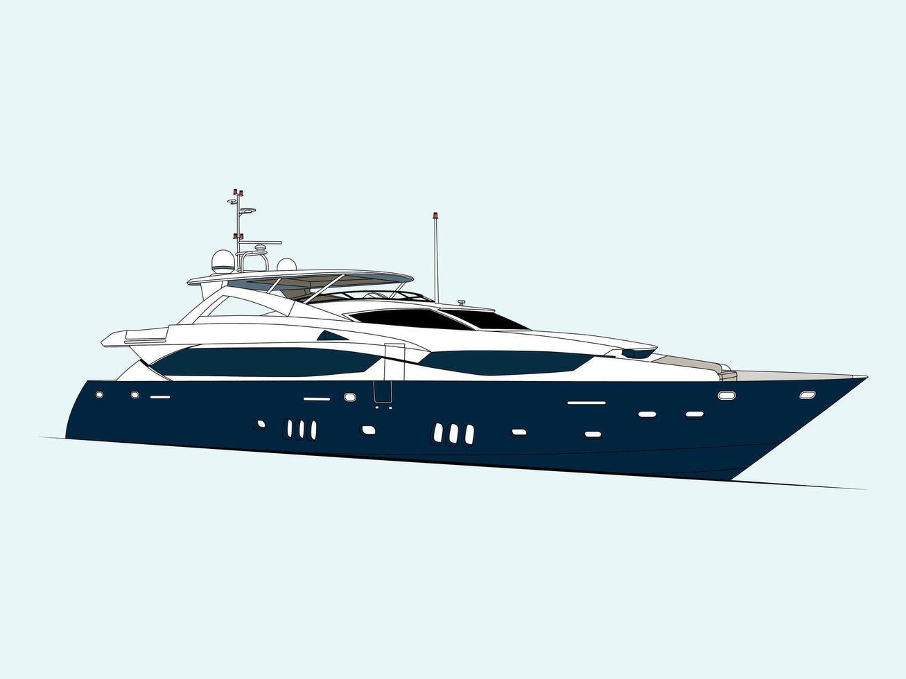 Excellent luxury high resolution yacht illustration. vector