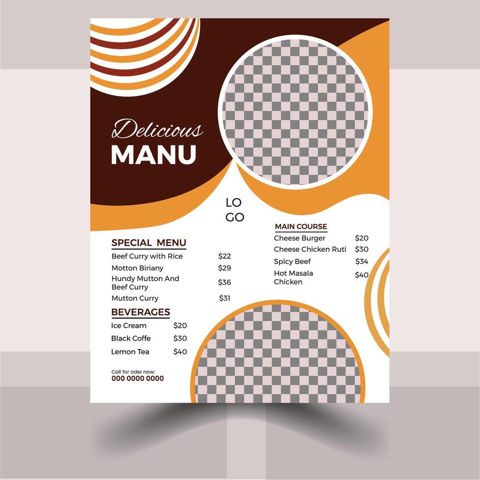 Creative And Professional Food Menu Design vector
