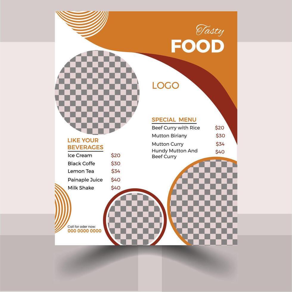 Creative And Professional Food Menu Design vector