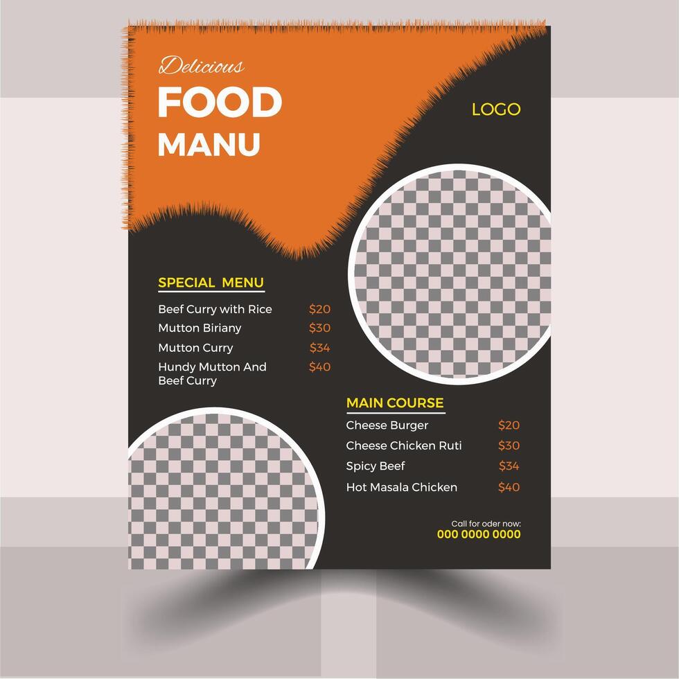 Creative And Professional Food Menu Design vector