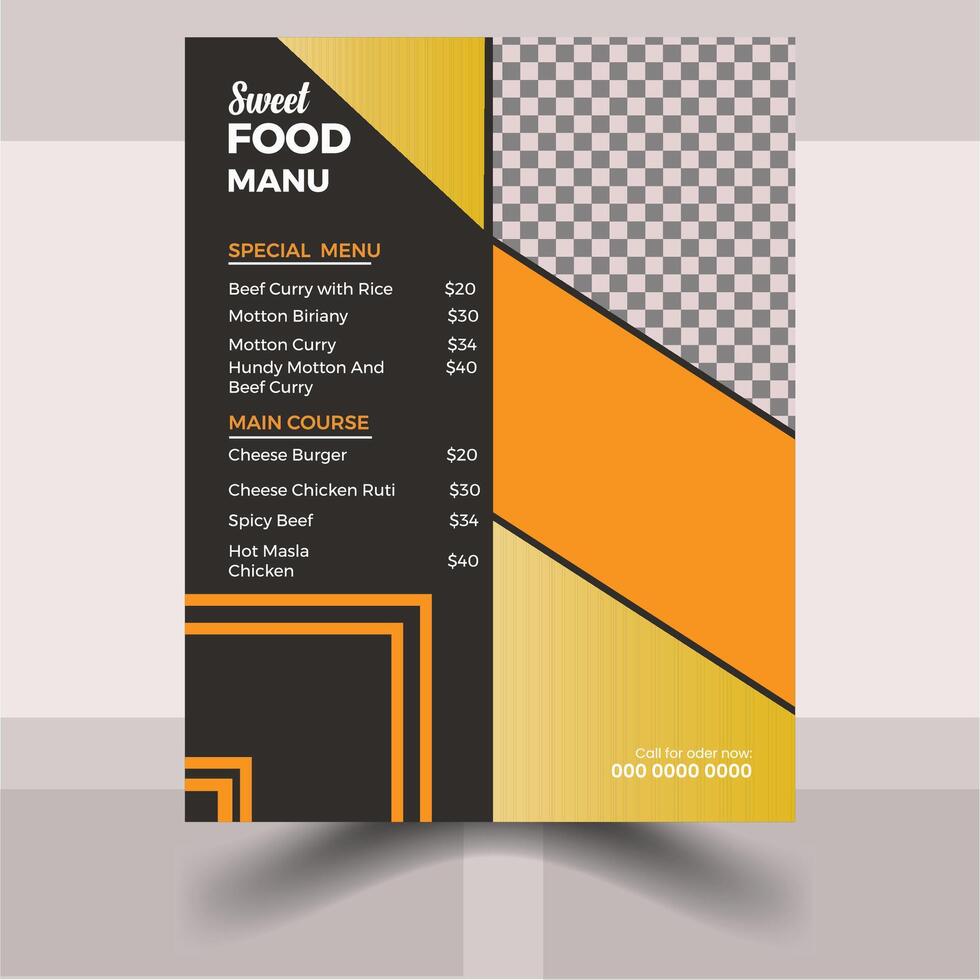 Creative And Professional Food Menu Design vector