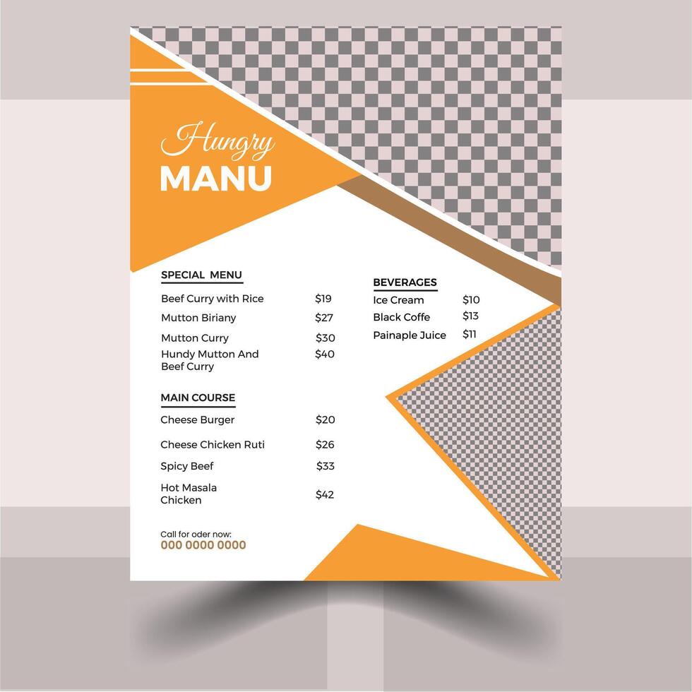 Creative And Professional Food Menu Design vector