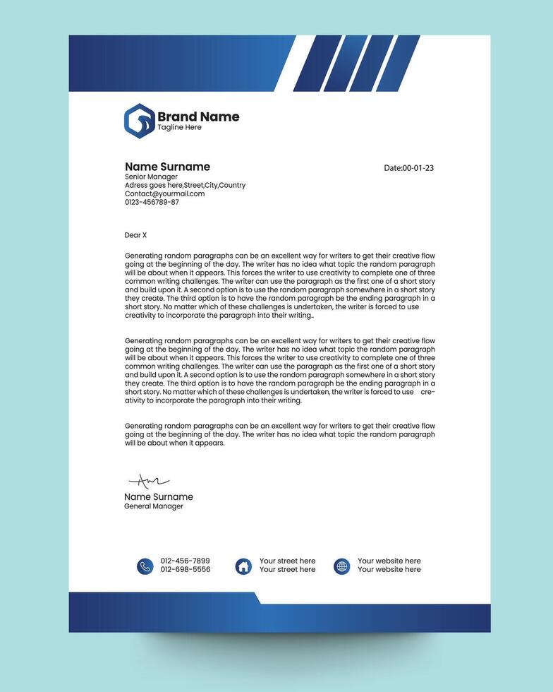 corporate letterhead design vector