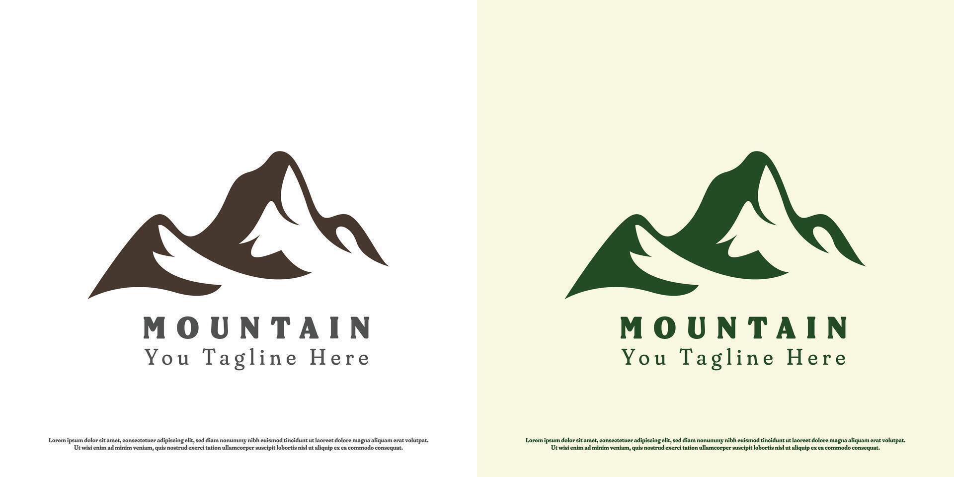 Hill mountain logo icon illustration. Simple silhouette of mountain, hill, plateau, outdoor park exploration adventure panorama view. Ground rock symbol design minimal modern old vintage abstract. vector