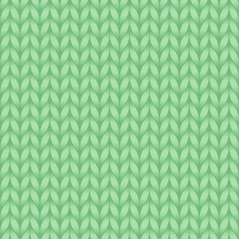 Seamless knit green texture. vector