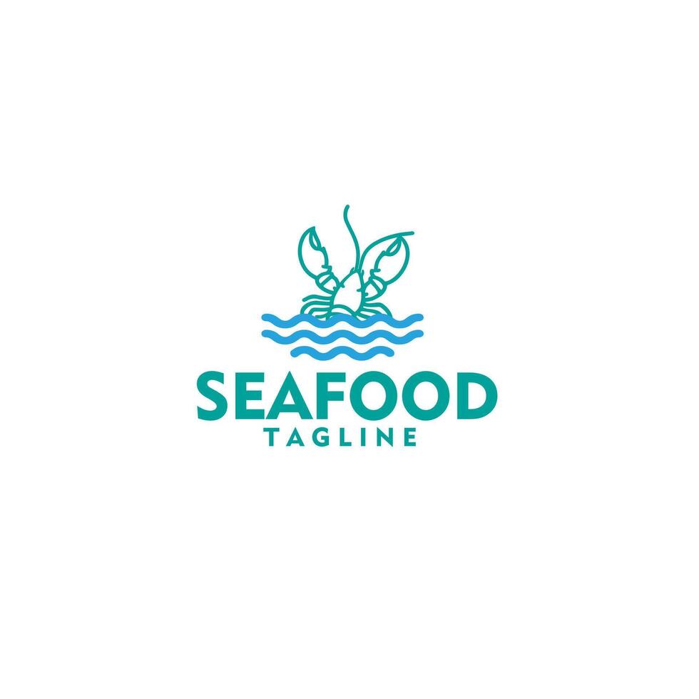Seafood Lobster Crayfish Prawn Shrimp Crab luxury logo design template vector
