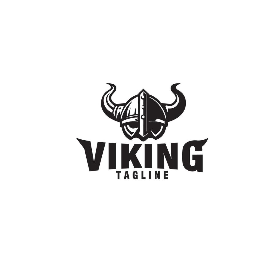 antiguo vikingo armadura casco guerrero silueta Clásico logo diseño vector