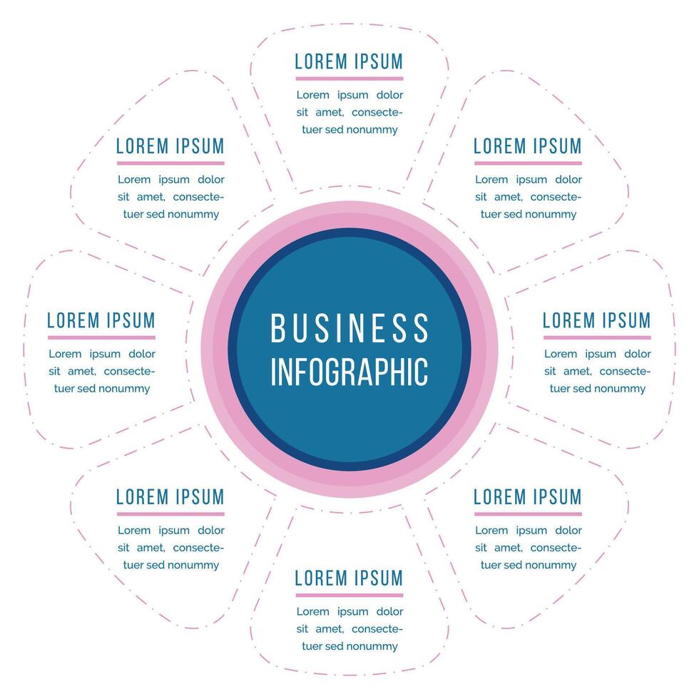 Infographic circle design 8 steps, objects, options or elements business information vector