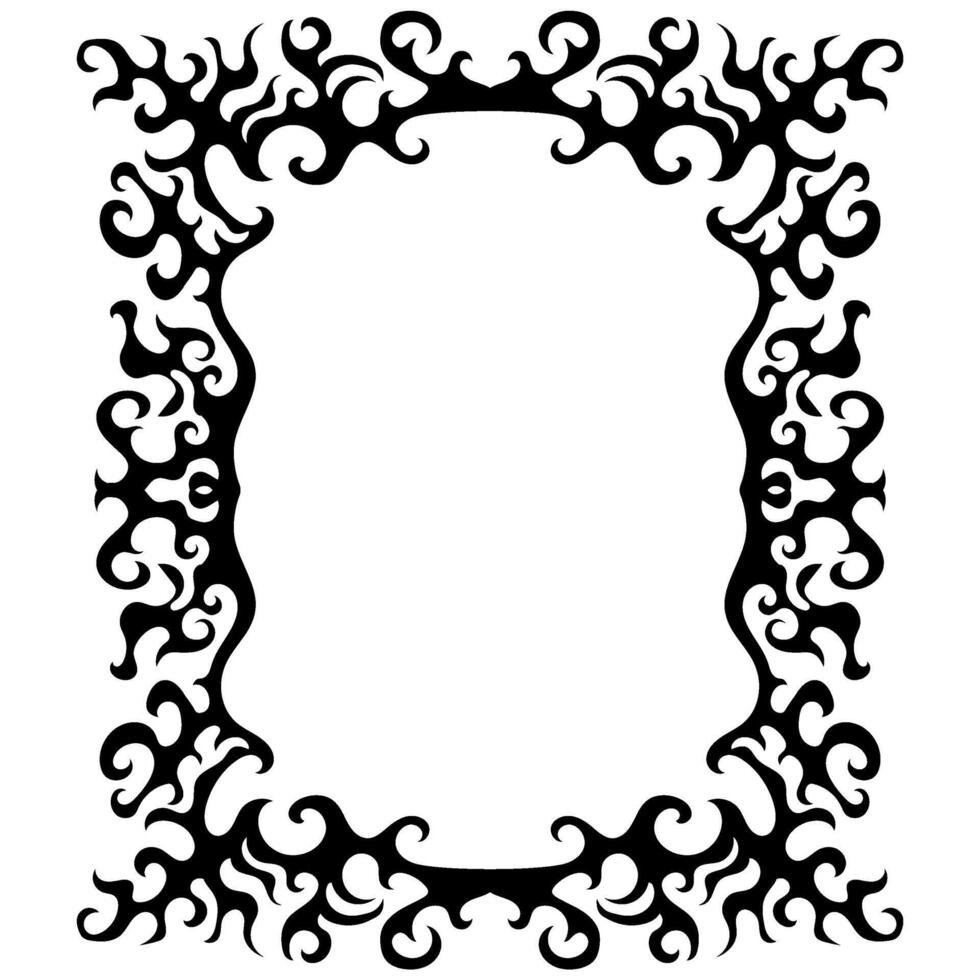 Decorative rectangle frame. Retro Neo tribal baroque ornament. design element vector