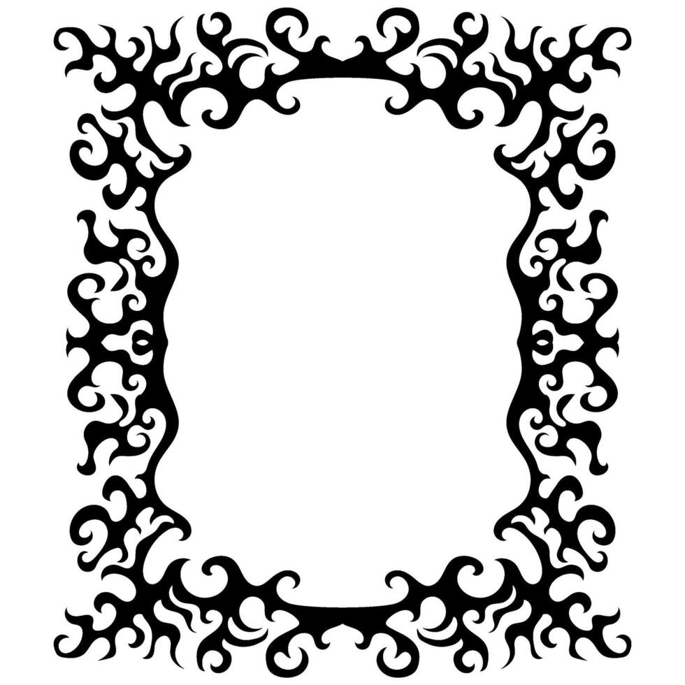 Decorative rectangle frame. Retro Neo tribal baroque ornament. design element vector