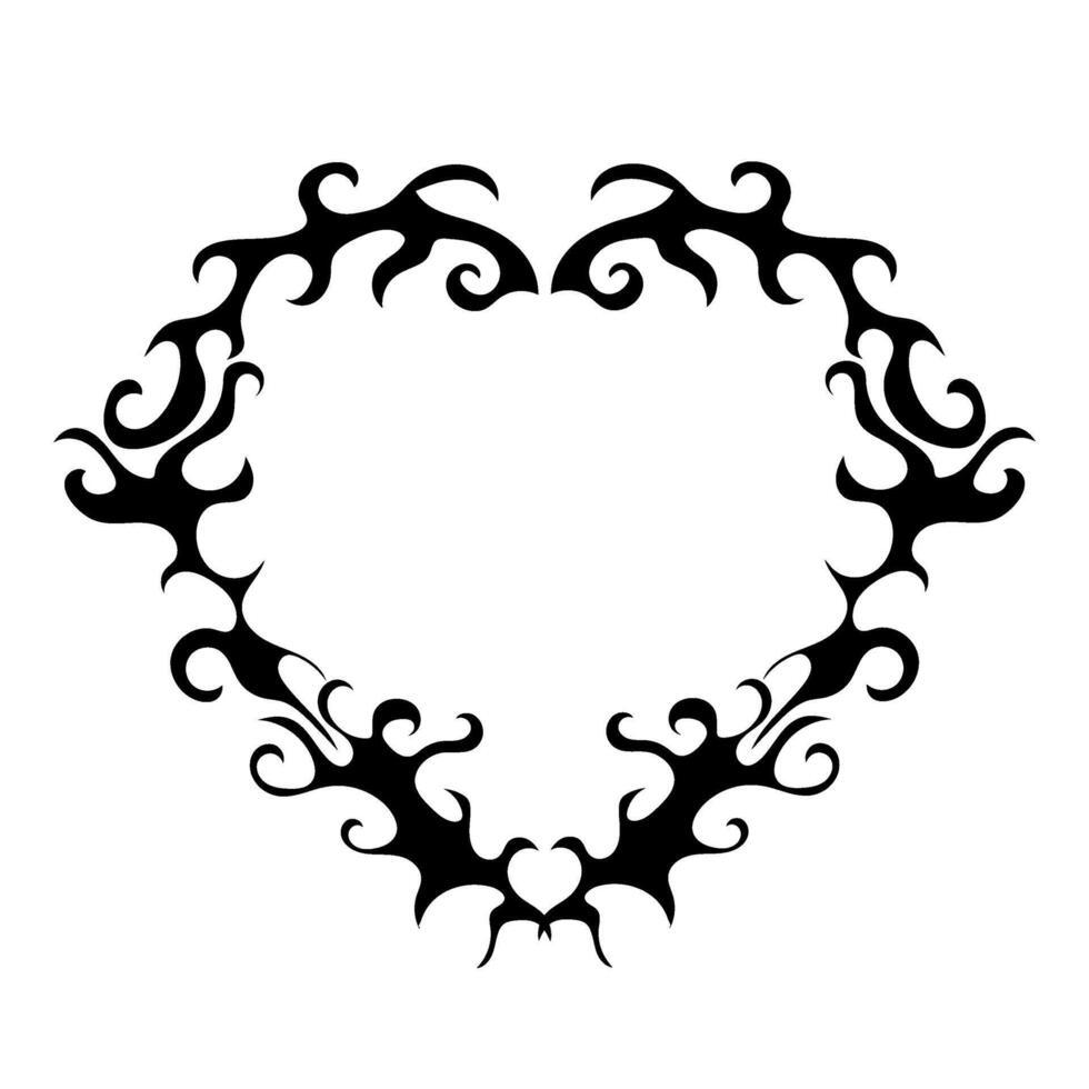 Decorative heart shaped frame. Retro Neo tribal baroque ornament. Design element vector
