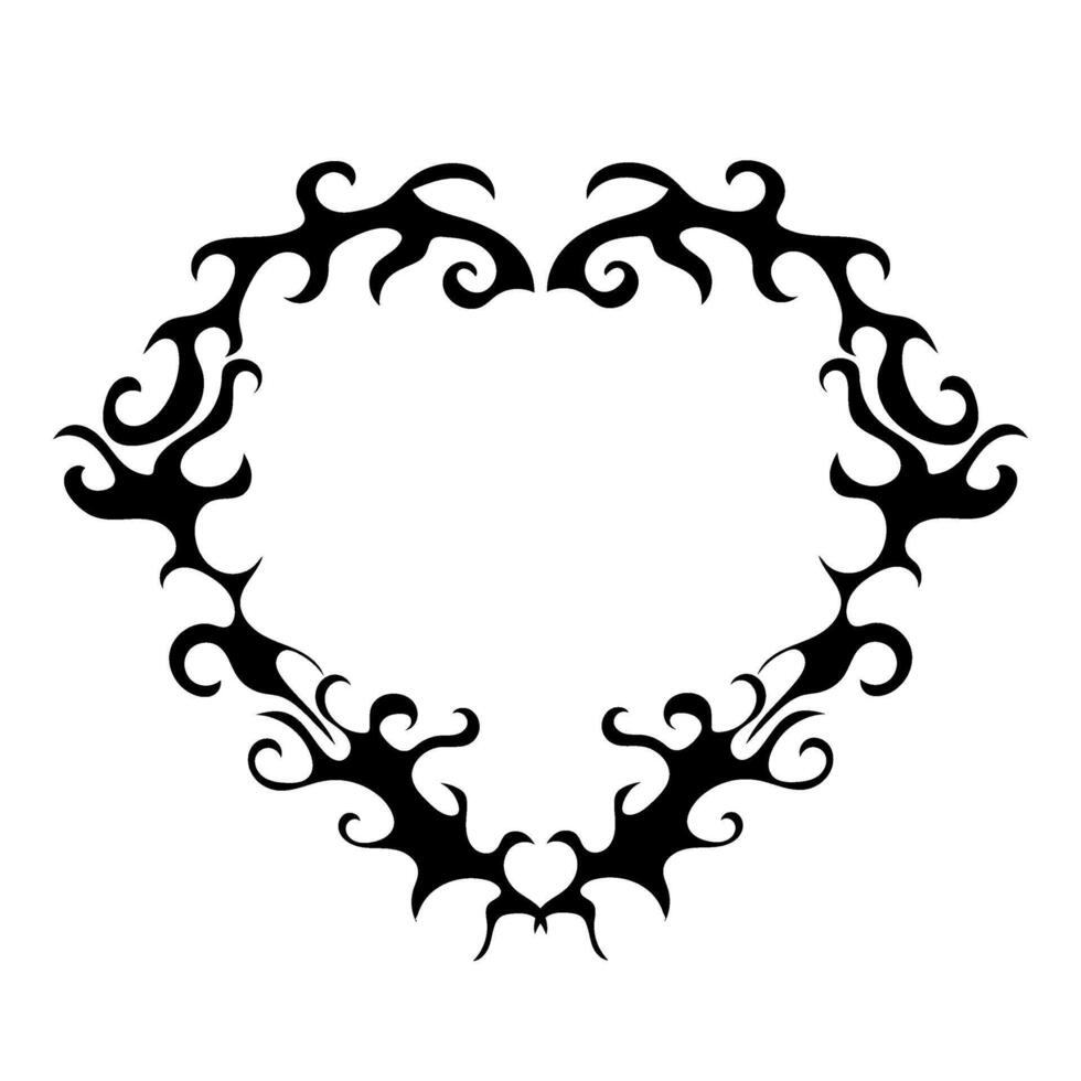 Decorative heart shaped frame. Retro Neo tribal baroque ornament. Design element vector